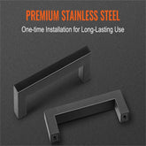 10 Pack Cabinet Pulls, 3.86in / 96mm Center to Center Slim Square Kitchen Cabinet Drawer, Stainless Steel Modern Kitchen Cupboard Door Handles for Kitchen Bathroom Bar Hardware Matte Black
